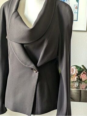 Armani Collezioni Tailored Shawl Collar Blazer Size 8 cowl neck Jacket